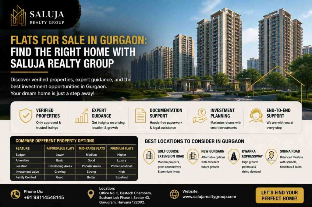 Flats For Sale In Gurgaon: Find The Right Home With Saluja Realty Group
